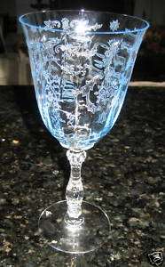 FOSTORIA Navarre AZURE BLUE Water Goblets  