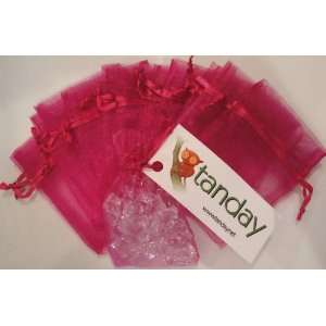  Tanday 60 Fuschia Sheer Organza Gift Bags 3X4 