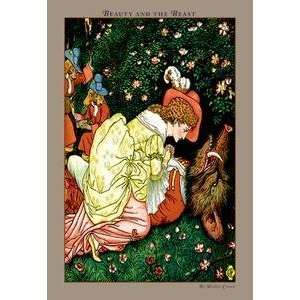  Vintage Art Beauty and the Beast   In the Woods   09597 0 