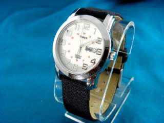 VINTAGE TIMEX MILITARY STYLE WATCH CANVAS/LEATHER BAND  