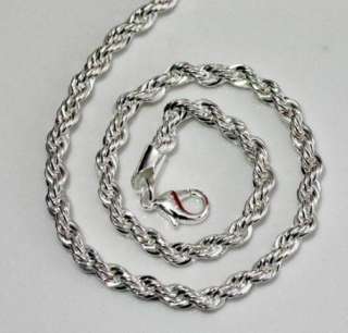 Fashion Rope chain necklace 925sterling silver 4mm 18 & 20inch  