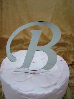 Monogram Cake Topper Initial Mirror Acrylic Letter  