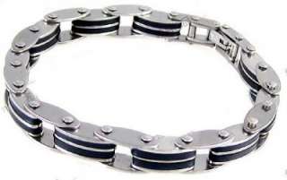 Black Bicycle Chain Style Stainless Steel Men Bracelet  