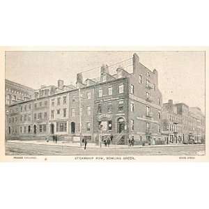  1893 Print Steamship Row Bowling Green New York City 