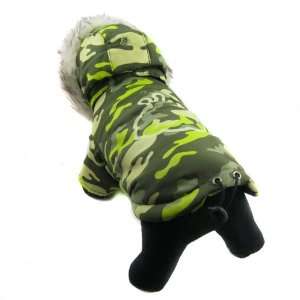   Camouflage Dog Parka Jacket   Color Green, Size M