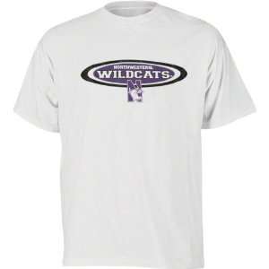  Northwestern Wildcats White Oval T Shirt Sports 