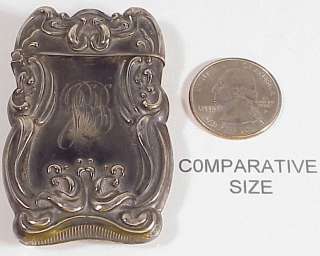 Sterling Silver Art Nuveau Repousse Pocket Match Safe  