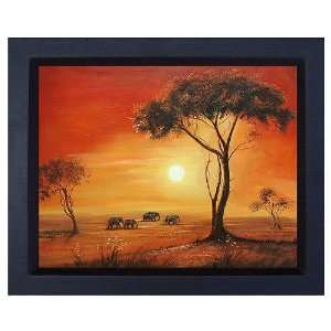  Framed Hand Painted Oil Art Sunset on the Horizon