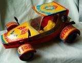 Old tin toy car plastic DDR. Good condition Size   39 x 18.5 x14 