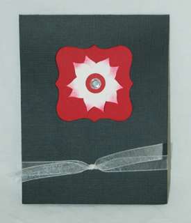 A2 Black Antique Window Cards w/ Red Mats & Envelopes makes 8 AccuCut 