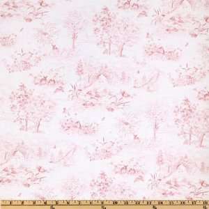   Simple Nature Toile Pink Fabric By The Yard Arts, Crafts & Sewing