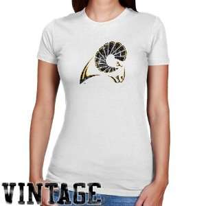  NCAA VCU Rams Ladies White Distressed Logo Vintage Slim 