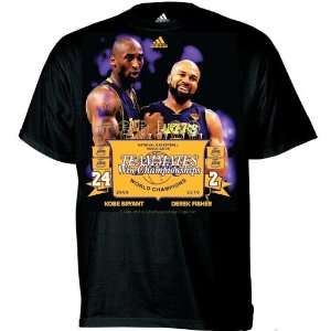 Kobe Bryant & Derek Fisher Los Angeles Lakers 5X Championship 