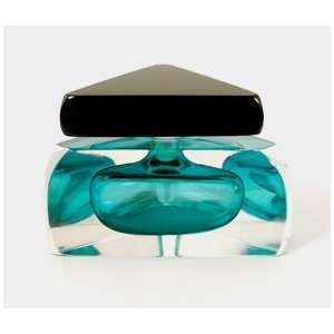   Designer Art Glass, Perfume Bottle, Emerald Triangle