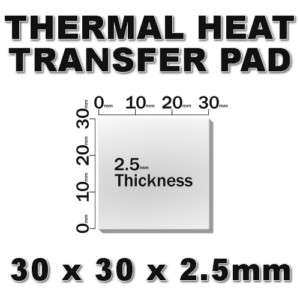 THERMAL HEAT TRANSFER PAD 30 x 30 x 2.5mm PS3 XBOX etc.  
