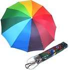 12 Color Strong Ribs Rainbow Sun Rain Umbrella