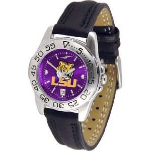  Sun Time Womens LSU Tigers Ladies Watch with Leather band 
