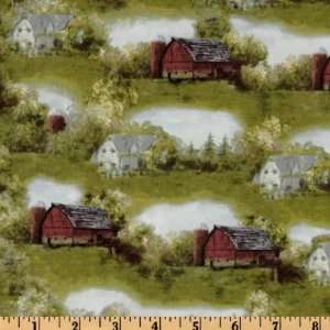   Retrievers Farm Land Green Fabric By The Yard Arts, Crafts & Sewing