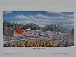 Railroad Art, R.West, ATSF Super Chief nr Flagstaff, AZ  