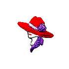 RED HAT LADY, LEFT WHITE, IRON ON APPLIQUE/PATCH  