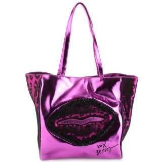 Betseyville Pink Lacey Lips Tote 762670952262  