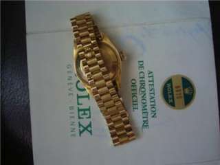 ROLEX PRESIDENT w/ DIAMONDS Dial 6917 Solid 18K Y.GOLD Lds PAPERS 