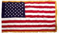 4X6 FT US AMERICAN FLAG PARADE POLE HEM W/GOLD FRINGE  