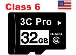 3C Pro 32GB 32G microSD microSDHC SD SDHC Card Class 6  