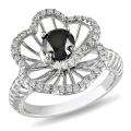 14k White Gold 1 1/4ct TDW Black and White Diamond Ring (G H, I1) MSRP 