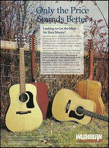 THE WASHBURN SPRINGFIELD D12S D13S ACOUSTIC GUITARS AD 8X11 