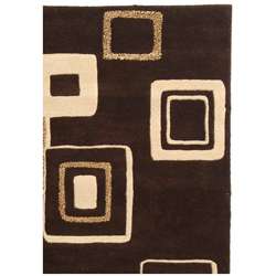   Soho Gala Brown/ Beige New Zealand Wool Rug (5 x 8)  