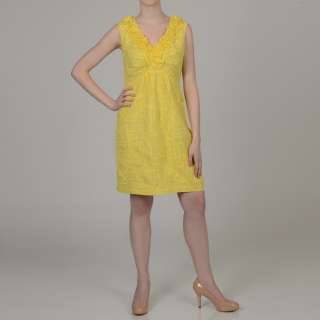 Tiana B Womens Yellow Cotton Ruffle Sun Dress  