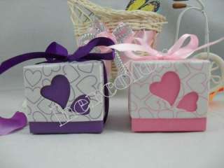   Romantic Heart Ribbon couple Wedding Favor Candy Boxes Gift Box  