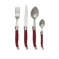 LeBrun French Flatware 24 piece Laguiole Red Decor Cutlery 