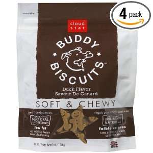 Cloud Star Soft and Chewy Buddy Biscuits, Duck Flavor, 6 Ounce Pouches 