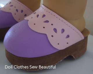 DOLL CLOTHES fit American Girl Lavender/Pink Clog Shoes  