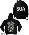 SONS OF ANARCHY reaper logo Zip Up HOODIE NEW M L XL 2XL 3XL