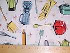 yard vintage retro kitchen appliances fabric 100 % cotton