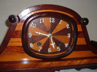 Antique Ingraham Mantle Clock 8 Day Art Deco  