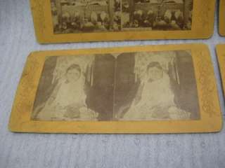 stereo scopic american life groups 1800s card lot old picture antique 