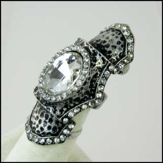 Ant ST Crystal Jointed Finger Knuckle Armor Ring 7 8  