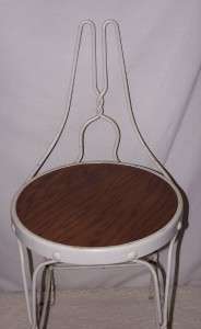 Vintage White Ice Cream Parlor Chair Wrought Iron  