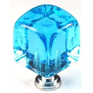  Cal Crystal   Large Marine Blue Cube Knob (Cal Artx Clm Pc 