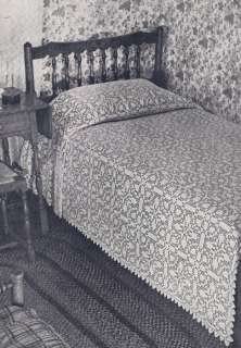 Vintage Crochet PATTERN Motif Bedspread Filet Ohio Farm  