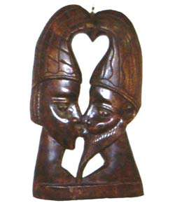 Lovers Profile Wooden Wall Hanging (Ghana)  