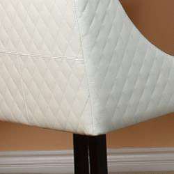 Milano Ivory Quilted Bonded Leather Bar Stool  