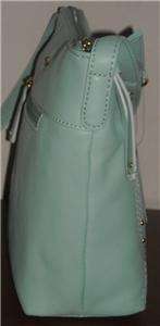 STONE MOUNTAIN Light Blue Leather Shoulder Handbag NWT  