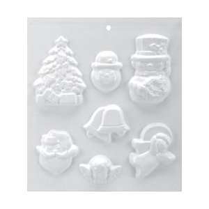 Yaley Soapsations Soap Mold 8X9 2 Snowmen/Bell/Tree/Santa/Cherub 