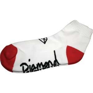  Diamond Logo High Socks   White/Red   Single Pair Sports 