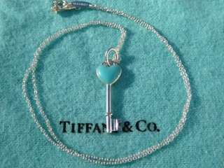   &Co. Elsa Peretti Sterling Silver Enamel Heart Key Pendant with Chain